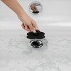 image:imageUmbra Bloom Drain Stop Bathtub Drain Hair Catcher 3Inch Surf Blue  Silicone material flexible and durable fits standard drains wipe or rinse clean rust resistantBlack