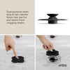 image:imageUmbra Bloom Drain Stop Bathtub Drain Hair Catcher 3Inch Surf Blue  Silicone material flexible and durable fits standard drains wipe or rinse clean rust resistantBlack