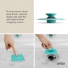 image:imageUmbra Bloom Drain Stop Bathtub Drain Hair Catcher 3Inch Surf Blue  Silicone material flexible and durable fits standard drains wipe or rinse clean rust resistantSurf