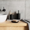 image:imageUmbra Junip Bath Accessories Tumbler  Modern White Resin Holder and Organizer Perfect for Holding Toothbrushes Makeup Brushes and Various Bath Items BlackBlack