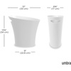 image:imageUmbra Skinny Trash Can  Builtin handle fits narrow openings and odd spaces strong construction easy wipe clean rounded corners