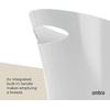 image:imageUmbra Skinny Trash Can  Builtin handle fits narrow openings and odd spaces strong construction easy wipe clean rounded corners