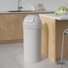 image:imageUmbra Venti Kitchen Trash Can with Swing Top Lid Large 16Gallon 62 L Capacity SandNickel  Easy wipe clean bag concealing neck ring residential and commercial use works with drawstring and flap tie bags plasticGrey