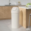image:imageUmbra Venti Kitchen Trash Can with Swing Top Lid Large 16Gallon 62 L Capacity SandNickel  Easy wipe clean bag concealing neck ring residential and commercial use works with drawstring and flap tie bags plasticSand