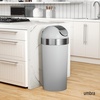 image:imageUmbra Venti Kitchen Trash Can with Swing Top Lid Large 16Gallon 62 L Capacity SandNickel  Easy wipe clean bag concealing neck ring residential and commercial use works with drawstring and flap tie bags plasticGreyNickel