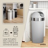 image:imageUmbra Venti Kitchen Trash Can with Swing Top Lid Large 16Gallon 62 L Capacity SandNickel  Easy wipe clean bag concealing neck ring residential and commercial use works with drawstring and flap tie bags plasticGreyNickel