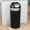 image:imageUmbra Venti Kitchen Trash Can with Swing Top Lid Large 16Gallon 62 L Capacity SandNickel  Easy wipe clean bag concealing neck ring residential and commercial use works with drawstring and flap tie bags plasticBlackNickel