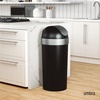 image:imageUmbra Venti Kitchen Trash Can with Swing Top Lid Large 16Gallon 62 L Capacity SandNickel  Easy wipe clean bag concealing neck ring residential and commercial use works with drawstring and flap tie bags plasticBlackNickel