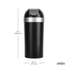 image:imageUmbra Venti Kitchen Trash Can with Swing Top Lid Large 16Gallon 62 L Capacity SandNickel  Easy wipe clean bag concealing neck ring residential and commercial use works with drawstring and flap tie bags plasticBlackNickel