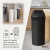 image:imageUmbra Venti Kitchen Trash Can with Swing Top Lid Large 16Gallon 62 L Capacity SandNickel  Easy wipe clean bag concealing neck ring residential and commercial use works with drawstring and flap tie bags plasticBlack