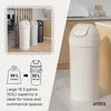 image:imageUmbra Venti Kitchen Trash Can with Swing Top Lid Large 16Gallon 62 L Capacity SandNickel  Easy wipe clean bag concealing neck ring residential and commercial use works with drawstring and flap tie bags plasticSand