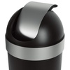 image:imageUmbra Venti Kitchen Trash Can with Swing Top Lid Large 16Gallon 62 L Capacity SandNickel  Easy wipe clean bag concealing neck ring residential and commercial use works with drawstring and flap tie bags plasticBlackNickel