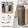 image:imageUmbra Venti Kitchen Trash Can with Swing Top Lid Large 16Gallon 62 L Capacity SandNickel  Easy wipe clean bag concealing neck ring residential and commercial use works with drawstring and flap tie bags plasticPewter