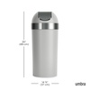 image:imageUmbra Venti Kitchen Trash Can with Swing Top Lid Large 16Gallon 62 L Capacity SandNickel  Easy wipe clean bag concealing neck ring residential and commercial use works with drawstring and flap tie bags plasticGreyNickel
