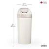 image:imageUmbra Venti Kitchen Trash Can with Swing Top Lid Large 16Gallon 62 L Capacity SandNickel  Easy wipe clean bag concealing neck ring residential and commercial use works with drawstring and flap tie bags plasticSand