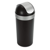 image:imageUmbra Venti Kitchen Trash Can with Swing Top Lid Large 16Gallon 62 L Capacity SandNickel  Easy wipe clean bag concealing neck ring residential and commercial use works with drawstring and flap tie bags plasticBlackNickel