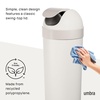 image:imageUmbra Venti Kitchen Trash Can with Swing Top Lid Large 16Gallon 62 L Capacity SandNickel  Easy wipe clean bag concealing neck ring residential and commercial use works with drawstring and flap tie bags plasticSand
