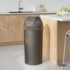 image:imageUmbra Venti Trash Can Swing Top Lid Kitchen Garbage Can 16 Gallon Black  Stable and durable build easy wipe clean maintenance indoor or outdoor use commercial or residential plasticPewter