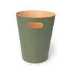 image:imageUmbra Woodrow Trash Can Wooden Wastebasket 2 Gallon Dark GreyNatural  Beech wood construction integrated carry handles twotone design durable build fits small spaces bathroom or officeSpruce