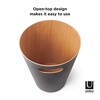 image:imageUmbra Woodrow Trash Can Wooden Wastebasket 2 Gallon Dark GreyNatural  Beech wood construction integrated carry handles twotone design durable build fits small spaces bathroom or officeDark Grey