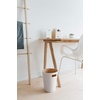 image:imageUmbra Woodrow Trash Can Wooden Wastebasket 2 Gallon Dark GreyNatural  Beech wood construction integrated carry handles twotone design durable build fits small spaces bathroom or officeWhite