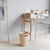 image:imageUmbra Woodrow Trash Can Wooden Wastebasket 2 Gallon Dark GreyNatural  Beech wood construction integrated carry handles twotone design durable build fits small spaces bathroom or officeNatural