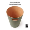 image:imageUmbra Woodrow Trash Can Wooden Wastebasket 2 Gallon Dark GreyNatural  Beech wood construction integrated carry handles twotone design durable build fits small spaces bathroom or officeSpruce