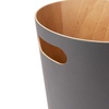 image:imageUmbra Woodrow Trash Can Wooden Wastebasket 2 Gallon Dark GreyNatural  Beech wood construction integrated carry handles twotone design durable build fits small spaces bathroom or officeDark Grey