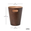 image:imageUmbra Woodrow Trash Can Wooden Wastebasket 2 Gallon Dark GreyNatural  Beech wood construction integrated carry handles twotone design durable build fits small spaces bathroom or officeEspresso