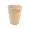 image:imageUmbra Woodrow Trash Can Wooden Wastebasket 2 Gallon WhiteNatural  Beech wood construction integrated carry handles twotone design durable build fits small spaces bathroom or officeNatural