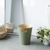image:imageUmbra Woodrow Trash Can Wooden Wastebasket 2 Gallon WhiteNatural  Beech wood construction integrated carry handles twotone design durable build fits small spaces bathroom or officeSpruce