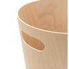 image:imageUmbra Woodrow Trash Can Wooden Wastebasket 2 Gallon WhiteNatural  Beech wood construction integrated carry handles twotone design durable build fits small spaces bathroom or officeNatural
