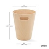 image:imageUmbra Woodrow Trash Can Wooden Wastebasket 2 Gallon WhiteNatural  Beech wood construction integrated carry handles twotone design durable build fits small spaces bathroom or officeNatural