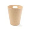 image:imageUmbra Woodrow Trash Can Wooden Wastebasket 2 Gallon WhiteNatural  Beech wood construction integrated carry handles twotone design durable build fits small spaces bathroom or officeNatural