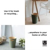 image:imageUmbra Woodrow Trash Can Wooden Wastebasket 2 Gallon WhiteNatural  Beech wood construction integrated carry handles twotone design durable build fits small spaces bathroom or officeSpruce