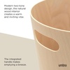 image:imageUmbra Woodrow Trash Can Wooden Wastebasket 2 Gallon WhiteNatural  Beech wood construction integrated carry handles twotone design durable build fits small spaces bathroom or officeNatural