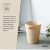 image:imageUmbra Woodrow Trash Can Wooden Wastebasket 2 Gallon WhiteNatural  Beech wood construction integrated carry handles twotone design durable build fits small spaces bathroom or officeNatural