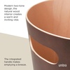 image:imageUmbra Woodrow Trash Can Wooden Wastebasket 2 Gallon WhiteNatural  Beech wood construction integrated carry handles twotone design durable build fits small spaces bathroom or officeEspresso