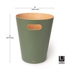 image:imageUmbra Woodrow Trash Can Wooden Wastebasket 2 Gallon WhiteNatural  Beech wood construction integrated carry handles twotone design durable build fits small spaces bathroom or officeSpruce