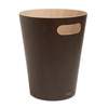 image:imageUmbra Woodrow Trash Can Wooden Wastebasket 2 Gallon WhiteNatural  Beech wood construction integrated carry handles twotone design durable build fits small spaces bathroom or officeEspresso