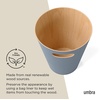 image:imageUmbra Woodrow Trash Can Wooden Wastebasket 2 Gallon WhiteNatural  Beech wood construction integrated carry handles twotone design durable build fits small spaces bathroom or officeSlate Blue