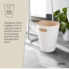 image:imageUmbra Woodrow Trash Can Wooden Wastebasket 2 Gallon WhiteNatural  Beech wood construction integrated carry handles twotone design durable build fits small spaces bathroom or officeWhite