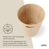 image:imageUmbra Woodrow Trash Can Wooden Wastebasket 2 Gallon WhiteNatural  Beech wood construction integrated carry handles twotone design durable build fits small spaces bathroom or officeNatural