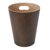 image:imageUmbra Woodrow Trash Can Wooden Wastebasket 2 Gallon WhiteNatural  Beech wood construction integrated carry handles twotone design durable build fits small spaces bathroom or officeEspresso