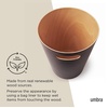 image:imageUmbra Woodrow Trash Can Wooden Wastebasket 2 Gallon WhiteNatural  Beech wood construction integrated carry handles twotone design durable build fits small spaces bathroom or officeEspresso