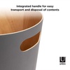 image:imageUmbra Woodrow Trash Can Wooden Wastebasket 2 Gallon WhiteNatural  Beech wood construction integrated carry handles twotone design durable build fits small spaces bathroom or officeDark Grey