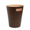 image:imageUmbra Woodrow Trash Can Wooden Wastebasket 2 Gallon WhiteNatural  Beech wood construction integrated carry handles twotone design durable build fits small spaces bathroom or officeEspresso