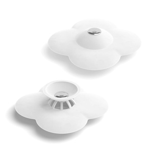 image:imageUmbra Bloom Drain Stop Bathtub Drain Hair Catcher 3Inch Surf Blue  Silicone material flexible and durable fits standard drains wipe or rinse clean rust resistantWhite