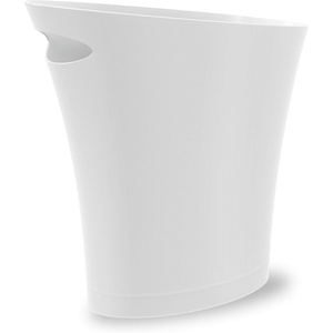 image:imageUmbra Skinny Trash Can  Builtin handle fits narrow openings and odd spaces strong construction easy wipe clean rounded corners
