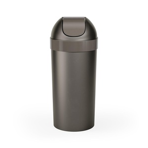 image:imageUmbra Venti Kitchen Trash Can with Swing Top Lid Large 16Gallon 62 L Capacity SandNickel  Easy wipe clean bag concealing neck ring residential and commercial use works with drawstring and flap tie bags plasticPewter